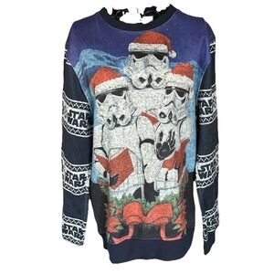 STAR WARS fleece christmas pull over sweatshirt stormtroopers med ugly sweater